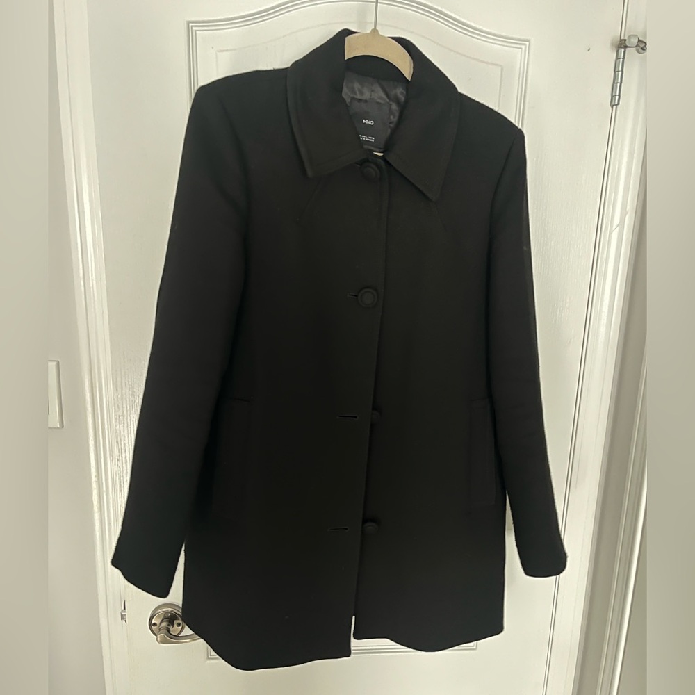 Mango Women's Black Pea Coat